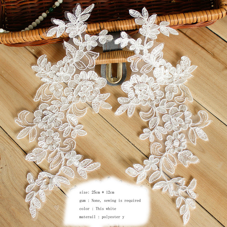 Red, white and black car bone flower wedding headpiece lace handmade DIY bride headpiece material lace